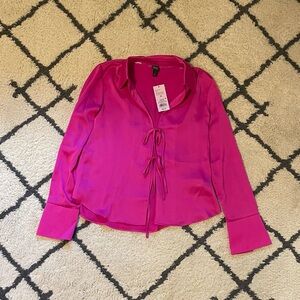 Women's Silk Top - Pink